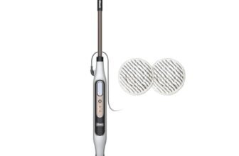 Shark Steam & Scrub S8201IN Steam Mop | Automatic Steam & Scrub with Steam Blaster | 4 Rotating Washable Power Pads | 3 Steam Settings | LED Headlights | Swivel Steering | For Sealed Hard Floors