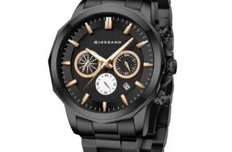 Giordano Multi-Function Analog Watch for Men with Textured Dial, Classic Stainless Steel Strap and Date Function
