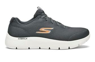 Skechers Womens GO Walk Flex Charcoal Orange Lifestyle Slip On Shoe