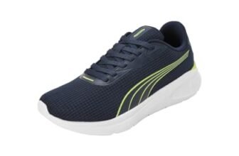 PUMA Men, Exoteric, Club Navy-Lime Smash-White, Running Shoe, 9UK, (31112803)