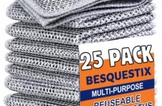 Besquestix Non Scratch Wire Dish Cloth Steel Scrubber for Utensils 25 Pack | Steel Wire Material, Non-Scratch Design, Kitchen Cleaning, Multi-Surface Use, Value Pack