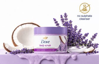 DOVE Exfoliating Body Polish Scrub Crushed Lavender & Coconut Milk for Dry Skin(298 g)