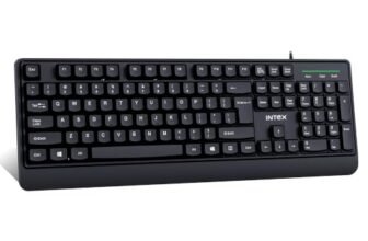 Intex Stream Wired Keyboard IT-KB335 | USB 2.0 Full Size Keyboard | 5 Million Click Key Life | 1.5M Cable | Ergonomic Design | Smooth Typing | Plug & Play Keyboard for PC, Laptop & Desktop