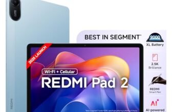 Redmi Pad 2, 11-inch (27.94 CM), LCD Display – 2.5K Sharp & Clear, 6GB RAM, 128GB ROM, Wi-Fi + Cellular (4G), Quad Speakers, Dolby Atmos, Sky Blue, AI Enabled