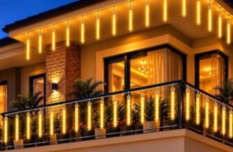 DesiDiya Rain Drop LED Meteor Shower Diwali Lights for Decoration Home | 192 LEDs 8 Tubes Falling Effect for Diwali, Christmas, New Year, Home & Outdoor Decoration, Balcony, Tree, Party Decor