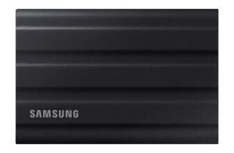 Samsung T7 Shield Portable SSD 1TB, USB 3.2 Gen2 External SSD, Up to 1,050MB/s, Rugged, IP65 Water & Dust Resistant, for Photographers, Content Creators and Gaming, Mac Compatible, MU-PE1T0S, Black