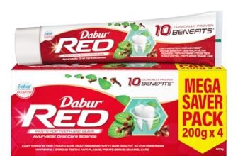 Dabur Red Paste – India’s No.1 Ayurvedic Paste, Provides Protection Plaque Removal, Toothache, Yellow Teeth, Bad Breath- 800g (200gm*4)