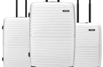 HRX Kyoto 3-Piece Luggage Set White Polypropylene Hard Shell Suitcase Set – Premium Travel Trolley Bags with 8 Spinner Wheels, Number Lock & Water Resistant Body