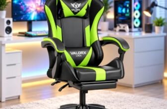 Warrior By ValorX USA Gaming & Office Ergonomic Chair | Vegan Leather | High Back 135° Recliner | Adjustable Height & Linkage Armrest | Lumbar Support | 360° Swivel | 3 Year Warranty (Neon Green)