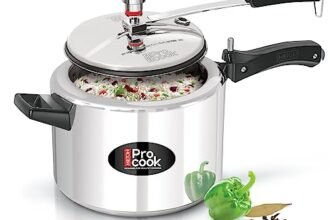 Milton Pro Cook Induction Cookware & Gas Stove Friendly Aluminium Pressure Cooker with Inner Lid 5 Litre | Food Grade Nitrile Gasket | ISI Certified | Durable | 5 Year Warranty | Silver