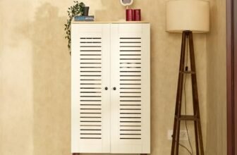 Green Soul Zuvio 2 Door 4ft | Engineered Wood Ventilated Shoe Rack | 5 Shelves, 2 Doors | Stores up to 16 Pair of Shoes | 3 Year Warranty | Oak & White | Installation Provided | Installation Provided