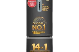 Haier 325 L 3 Star Frost Free Triple Inverter Bottom Mount Refrigerator, Digital Touch Display & 2X Bigger Fresh Storage (HEB-333GBA-P, Graphite Black, 14 In 1 Convertible Modes, 2026 Model)