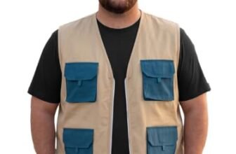 Bigbanana Men Plus Size Solid Beige Utility Jacket (Drive-Beige 6XL)
