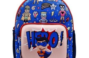 Tukzer Baggita Kids School Bag, Printed Toddler Backpack for Boys Girls, Elementary Preschool Tuition Swimming Travel Multipurpose Bag| Water-Repellent Soft Neoprene (Hero-Blue)
