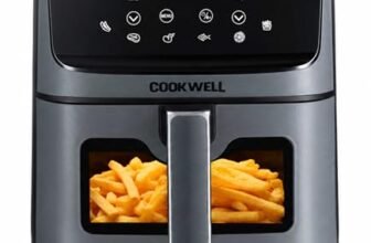 Cookwell Air Fryer – 5L With See Through Window – 1400W (Grey & Black)
