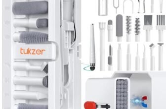 Tukzer Laptop Screen Keyboard Cleaner Kit, 32-in-1 Electronic Gadget Cleaning Tool with SD Card Storage Slot for MacBook, iPad iPhone Smartphone Tablet, PC Computer, DSLR Camera Lens, Airpods (White)