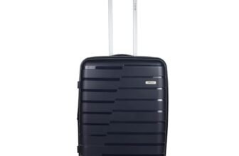 F Gear PPS27 Polypropylene Hardshell/Hardsided/Hardcase Light Weight 8 Wheeler Spinner Luggage Bag/Smooth Speed Wheel Suitcase/Trolley with TSA Lock for Men Women (Check in 24 Inch, Navy Blue)