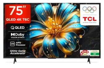 TCL 189 cm (75 inches) 4K Ultra HD Smart QLED Google TV | HDR 10+ | 120Hz Game Accelarator | Dolby Vision & Atmos | 30W Speaker Output | 75T6C