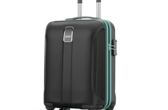 Safari Cabin Thorium Neo 8 Wheels 55 Cm Small Trolley Bag Hard Case Polycarbonate 360 Degree Wheeling System Luggage, Trolley Bags for Travel, Suitcase for Travel, Black