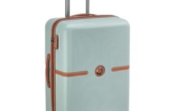DELSEY PARIS Juliette 65.5 cms Medium Check-in ABS/Polycarbonate Hard Sided 8 Wheels Spinner Suitcase/Trolley Bag for Travel with TSA Lock- Sage Green