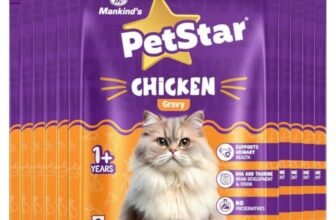 Mankind PetStar Chicken Gravy Wet Cat Food for Adult Cats (1+ Years) | DHA & Taurine Support | 85 g Pouch, Pack of 10