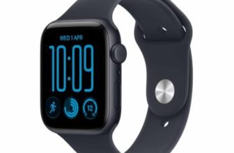 Apple Watch SE 3 GPS + Cellular 44mm Smartwatch | Midnight Aluminium Case, Navy Blue Sport Band – M/L. Fitness + Sleep + Cycle Tracking, Heart Rate, Vitals, Safety