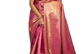 SGF11 Women’s Kanjivaram Soft Silk Saree With Blouse Piece (Pink)