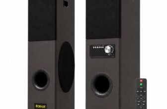 OBAGE X-2605 Home Theatre Tower Speaker with Qualcomm® aptX™ HD | Dual 6.5″ Subwoofer Drivers, 4 inch Speakers & 2.5″ Tweeters | 24-Bit High Fidelity Audio for Rooms up to 300 sq. ft.