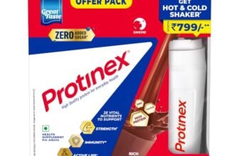 Protinex Rich Chocolate 1Kg Offer Pack with Hot and Cold Shaker worth Rs. 799 | Get 40% daily protein requirement for strong muscles when prepared with 200ml milk | High Protein | Zero Added Sugar | Nutritional Drink for Men and Women