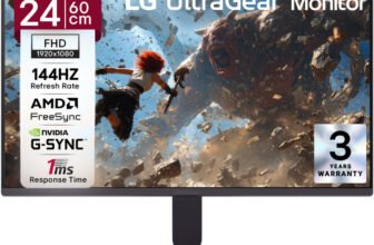 LG UltraGear 60.96 cm (24 inch) Full HD IPS Panel Gaming Monitor (24G411B-B.BTR)(NVIDIA G Sync, Response Time: 1 ms, 144 Hz Refresh Rate)