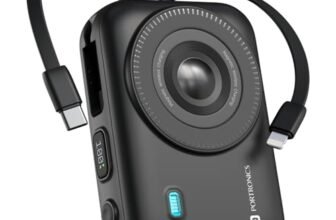 Portronics Power Shutter 20000mAh 15W Magnetic Wireless Fast Charging Powerbank with in-Built Type C & 8 Pin Cable, 22.5W Type C PD Output, Type C Bidirectional Port, LED Display (Black)