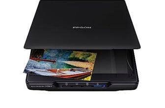 Epson Perfection V39 II Color Photo and Document Flatbed Scanner with 4800 dpi Optical Resolution, Scan to Cloud, USB Power and High-Rise, Removable Lid