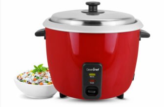 Greenchef Carlo Ace Single Pot Electric Rice Cooker with Steaming Feature(1.8 L, Red)