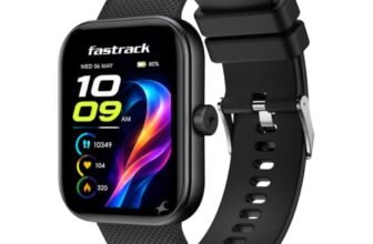 Fastrack Revoltt S1 with 1.83” Ultra UV Sqaure Display with Singlesync BT Calling, Heart Rate, SpO2 & Sleep Tracking,IP68,Nitro Fast Charging,Upto 5 Days Battery- Smart Watch for Man and Woman-Black