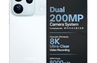 OPPO Find X10 5G Smartphone (Glacier Blue, 12GB RAM, 256GB Storage) | Dual 200MP Hasselblad Camera | Dimensity 9600M | 6.59-inch 144Hz Display | 8000mAh Battery, 80W SUPERVOOC