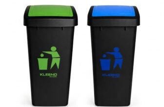 Cello Plastic Garbage Swing-Lid Dustbin 48 Ltr, Green & Blue (COMBO)