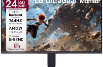 LG 24G411B 60 cm (24 Inch) Ultragear FHD(1920 x 1080) IPS Gaming Monitor, 1ms MBR, 144Hz, HDR10, NVIDIA G-Sync Compatible, AMD FreeSync, HDR10, HDMI, DP, HP Out, Anti-Glare, Slim Stand, Black