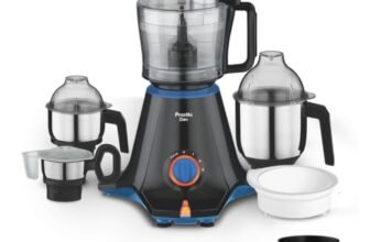 Preethi Zion 750W Mixer Grinder, 4 Jars, Food Processor & Flexi Lid, Black | With Food Processor jar and Flexi Lid for everyday food preparation, from chopping and kneading to grinding