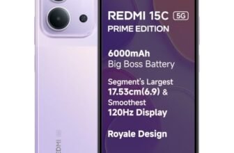 Redmi 15C 5G Prime Edition Dusk Purple 6GB + 128GB | Massive 6000mAh Battery | Segment’s Largest 17.53cm Display Up to 120Hz | MediaTek Dimensity 6300 | 33W Fast Charging | 50MP AI Dual Camera