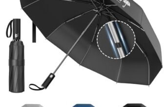 ISABRELLA Umbrella for Sun Protection & Rain, Automatic Open Close 3 Fold for Women, Windproof 10 Rib, Big Size UV Protection, Compact Travel Design