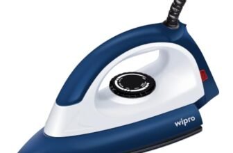 Wipro Elato GD 104 Glide 1000 Watt Automatic Electric Dry Iron, Anti Bacterial German Weilburger Single Coated Soleplate, Quick Heat Up, Aluminium, 2 Year Warranty, Blue