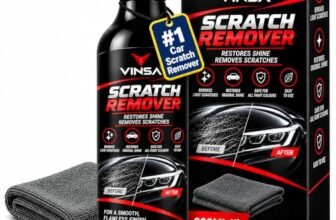 Vinsa Car Scratch Removal Polish | For Light and Minor Scratches, Scuffs & Swirl Marks, Paint Restorer with Microfiber Cloth | Removes Scratches Restores Gloss & Shine | For Cars, SUV’s & EV’s 300ML