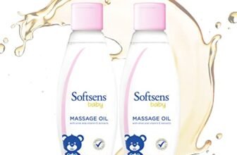 Softsens Baby Calming Massage Oil 200ml each (Pack of 2) | Deep Nourishing & Soothing Daily Massage Oil with Coconut, Olive & Almond Oils & Vitamin E | Dermatologically Tested, Hypoallergenic & Paraben‑Free