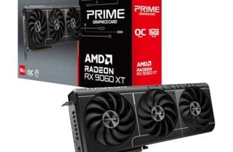 ASUS Prime Radeon™ RX 9060 XT 16GB GDDR6 OC Edition Graphics Card (PCIe 5.0, HDMI/DP 2.1, 2.5-Slot Design, axial-tech Fans, Dual Ball Fan Bearings, Dual BIOS, GPU Guard)