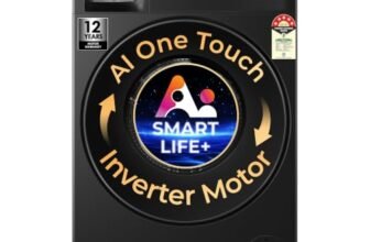 Haier 7 Kg AI One Touch, AI Smart Wash (AI-DBT), PuriSteam, 525mm Super Drum, In-Built Heater,WI-FI, Fully Automatic Front Load Washing Machine, (EFL70-IM12F3BKU1 | Black)