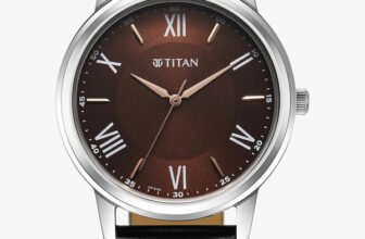 Titan Titan Karishma Brown Dial Black Leather Strap Analog Watch  – For Men