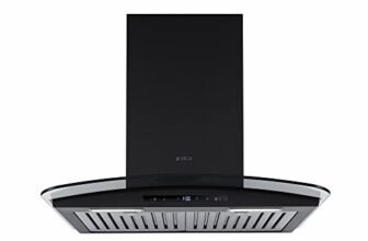 Elica 60cm 2500 Motor RPM iSMART 5 STAR Performance BLDC Kitchen Chimney with Inverter Technology and 15 Years Warranty | iSMART GLACE TRIM BF LTW 60 NERO