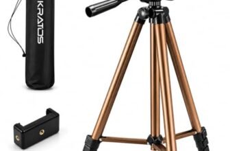 Kratos 51 Inch/130CM Aluminum Tripod Stand with 360° Rotatable Mobile Holder & Handle, Adjustable Tripod for Smartphones, DSLR, Photography & Video Shooting (Version-2)