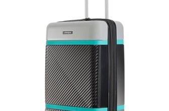 Provogue Linea Hard-Sided PC 55 Cm Suitcase/Cabin Trolley Bag Small| Expandable Space with 8 Wheels Trolley Bags for Travel | Lightweight with TSA Lock | 3 Year Warranty (Galaxy Black)