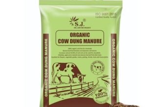 SJ Organics Cow Dung Manure for Plants – 5 Kg | Odourless | Fertilizer for plants | Manure for home gardening | 100% Organic|
